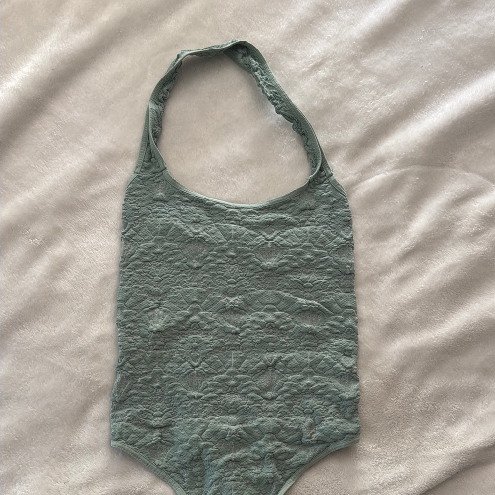 Free People Lace Halter Bodysuit